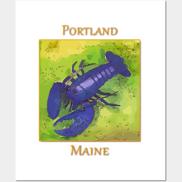 Portland Maine, Rare Blue Lobster Wall Art by WelshDesigns